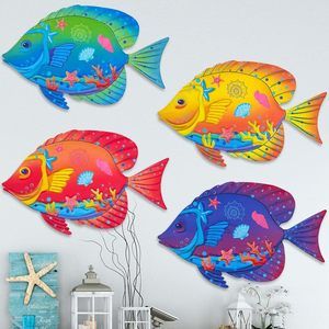 Metal Fish Wall Decor, Set Of 4 Sea Fish Wall Art Decorations For Barthroom😝